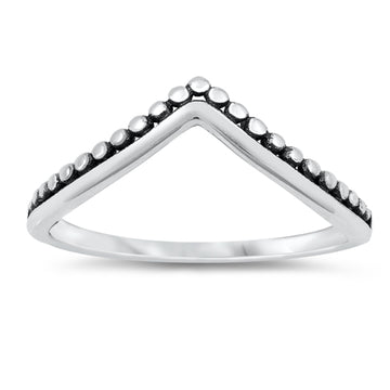 Plain V Ring Chevron Midi Thumb Band Solid 925 Sterling Silver